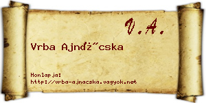Vrba Ajnácska névjegykártya